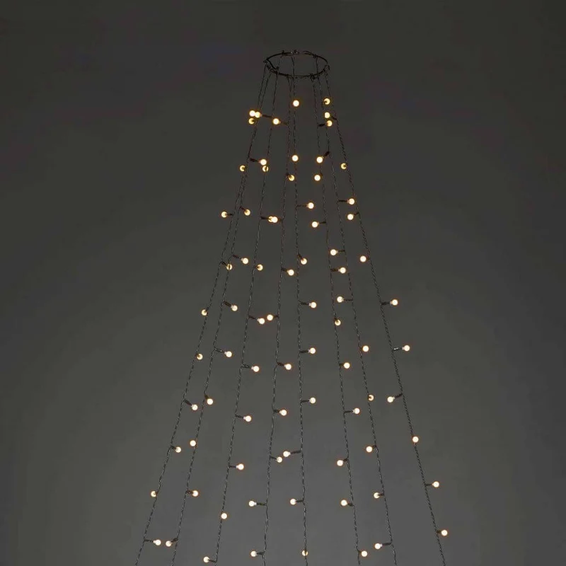 LED Baummantel mit Ring Ø 15 mit Globes 8 Stränge mit 50 Dioden 400 bernsteinfarbene Dioden IP44