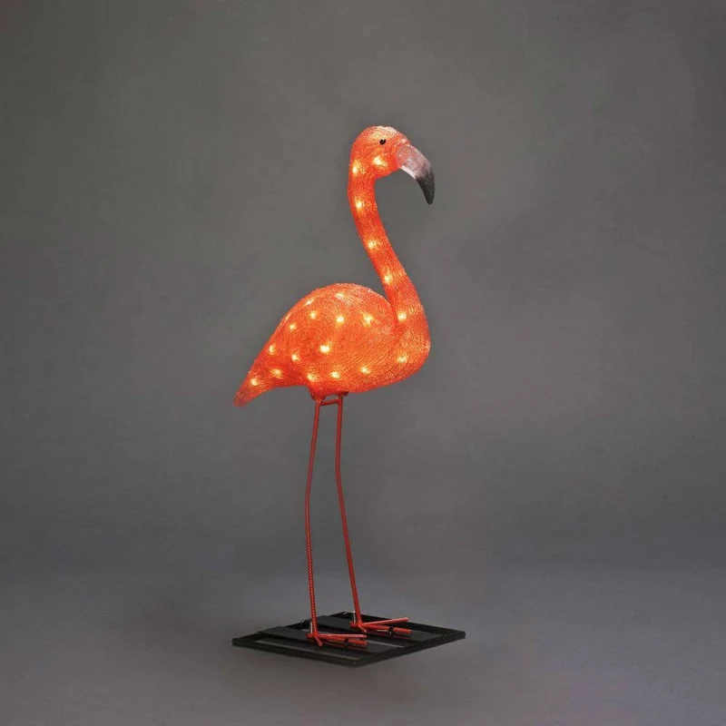 LED Acryl Flamingo klein 48 bernsteinfarbene Dioden IP44