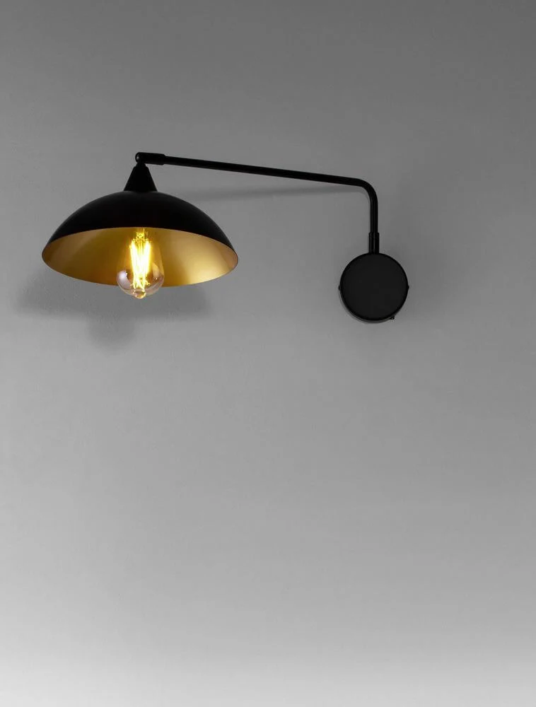 Mirba Wandleuchte Schwarz, Gold