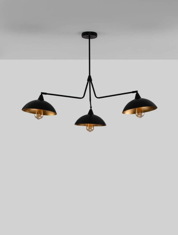 Mirba Pendelleuchte 3-flammig Ø 113cm Schwarz, Gold