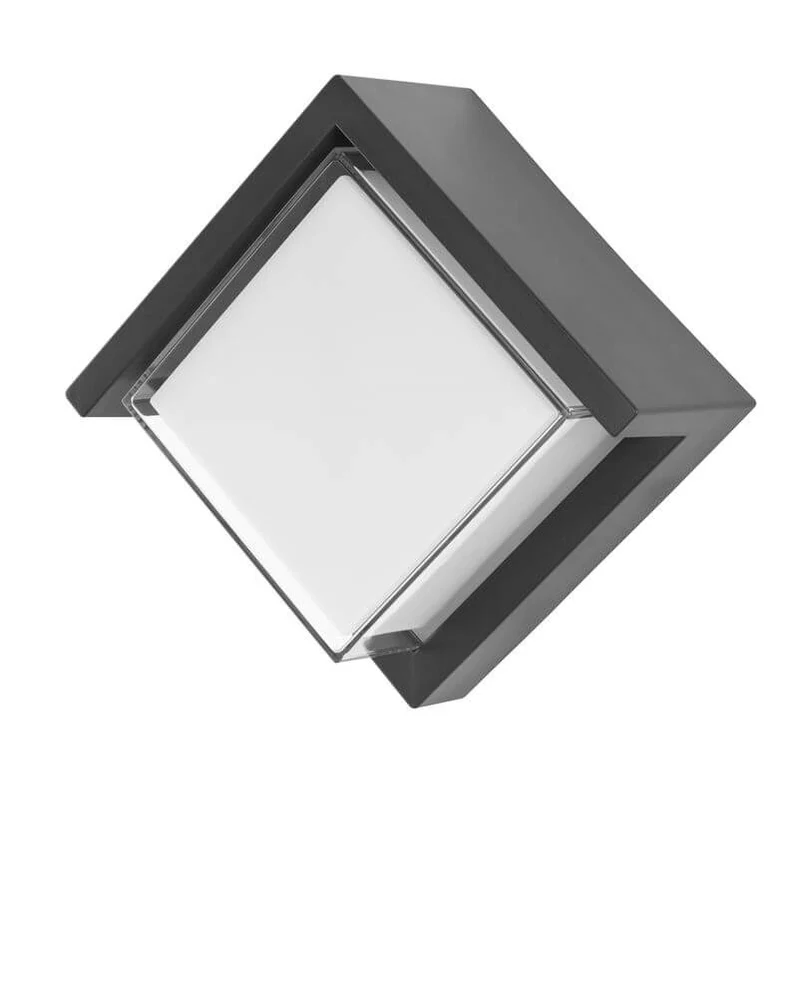 Max LED Außenwandleuchte Quadratisch 3000K Dunkelgrau IP65