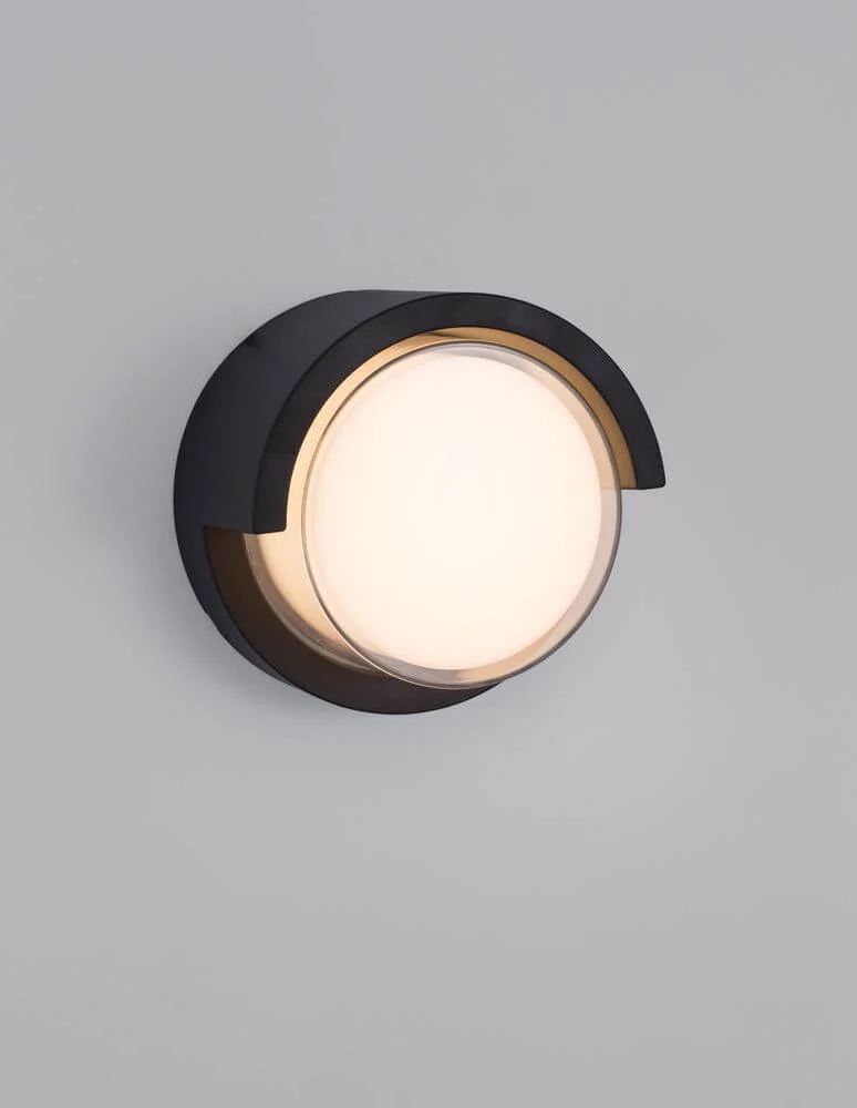 Max LED Außenwandleuchte Ø 10cm 3000K Dunkelgrau IP65