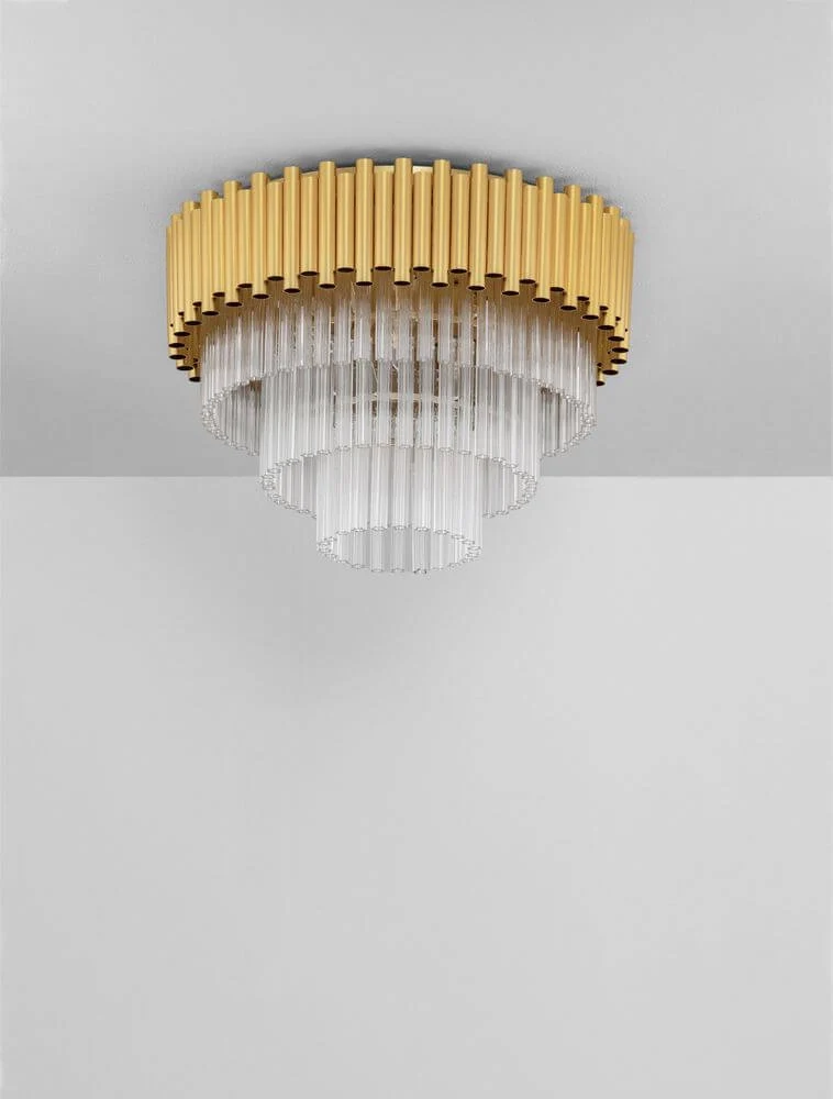 Magnolia Deckenleuchte Zylindrisch 6-flammig Ø 50cm Gold