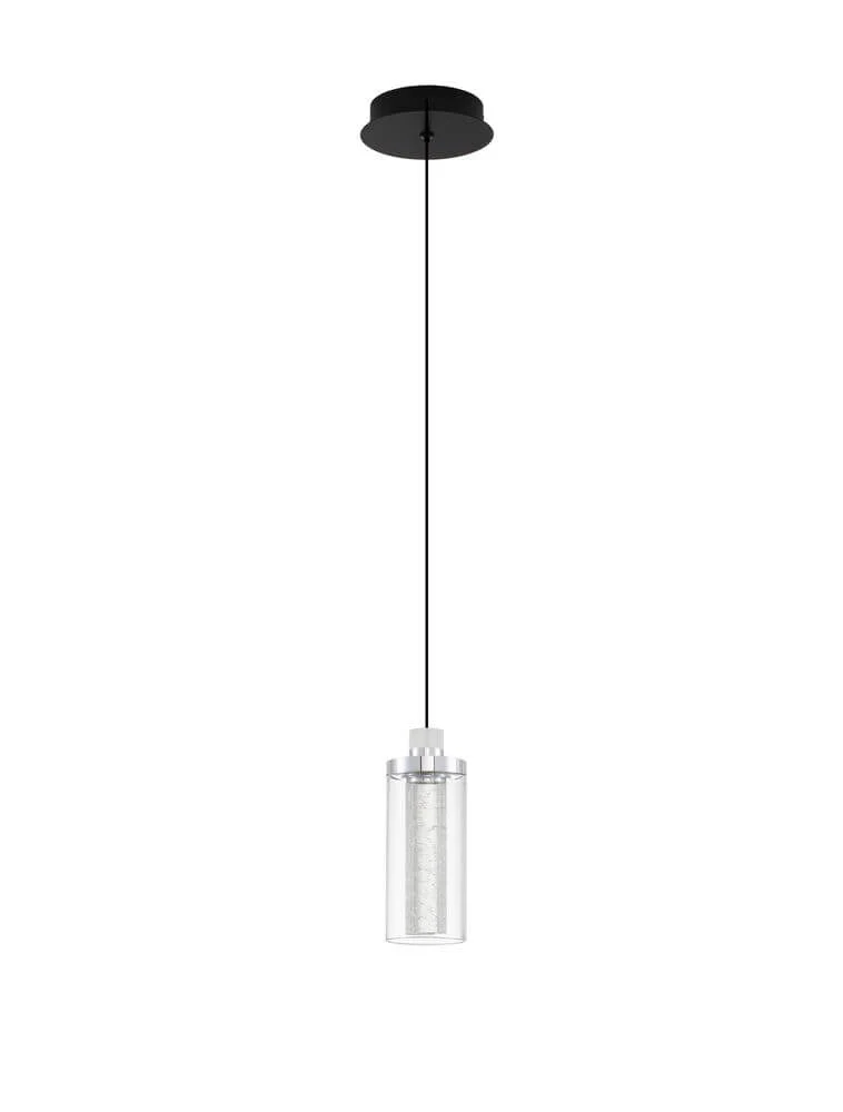 Lune LED Pendelleuchte Ø 12cm 3000K Schwarz, Chrom