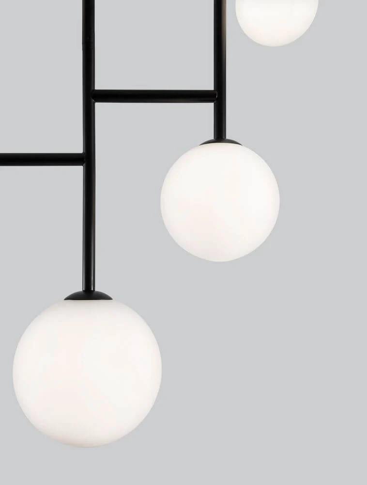 Licato Pendelleuchte 5-flammig Ø 73cm Schwarz, Weiß