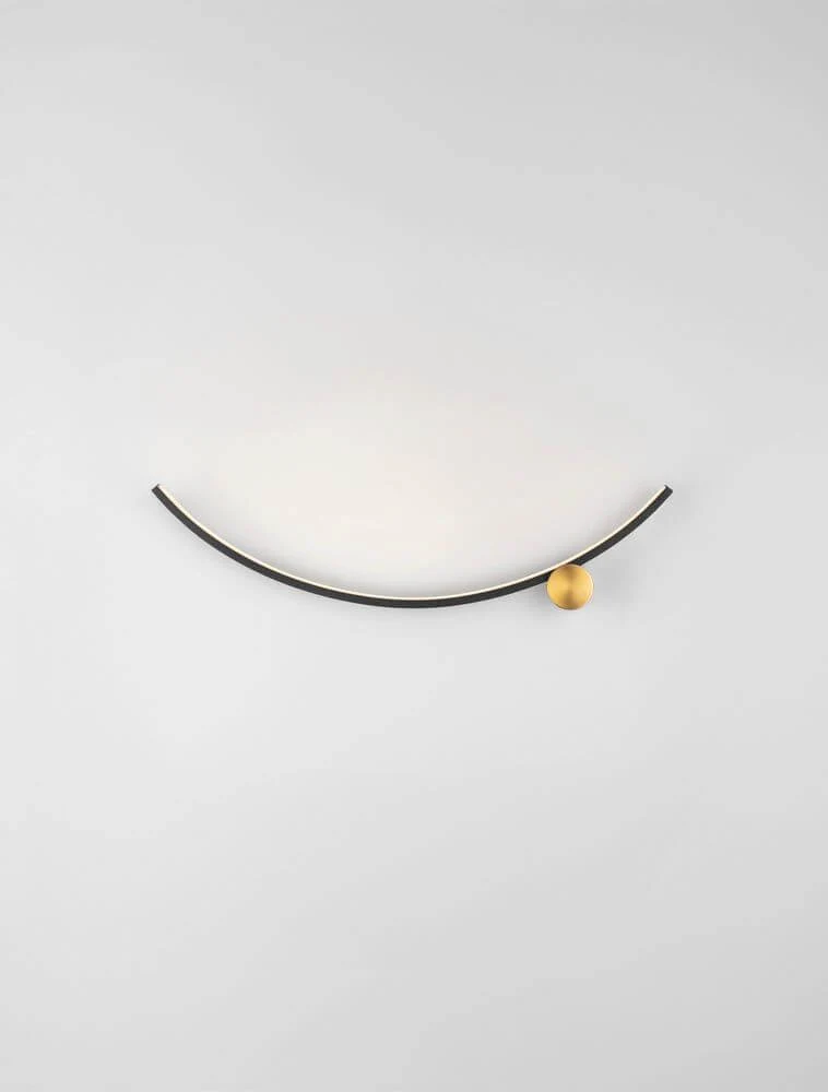Kima LED Wandleuchte Bogen 3000K Schwarz, Gold