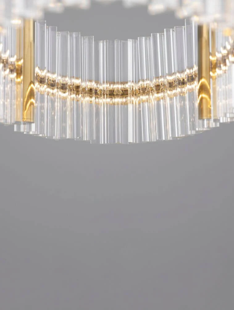 Kezo LED Pendelleuchte Oval Ø 90cm 3000K Gold