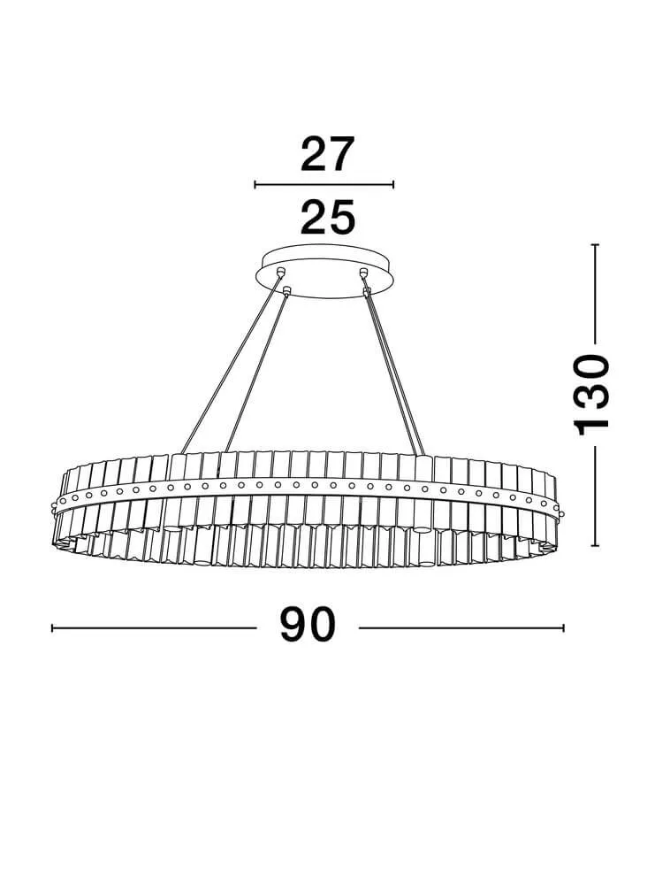 Kezo LED Pendelleuchte Oval Ø 90cm 3000K Gold