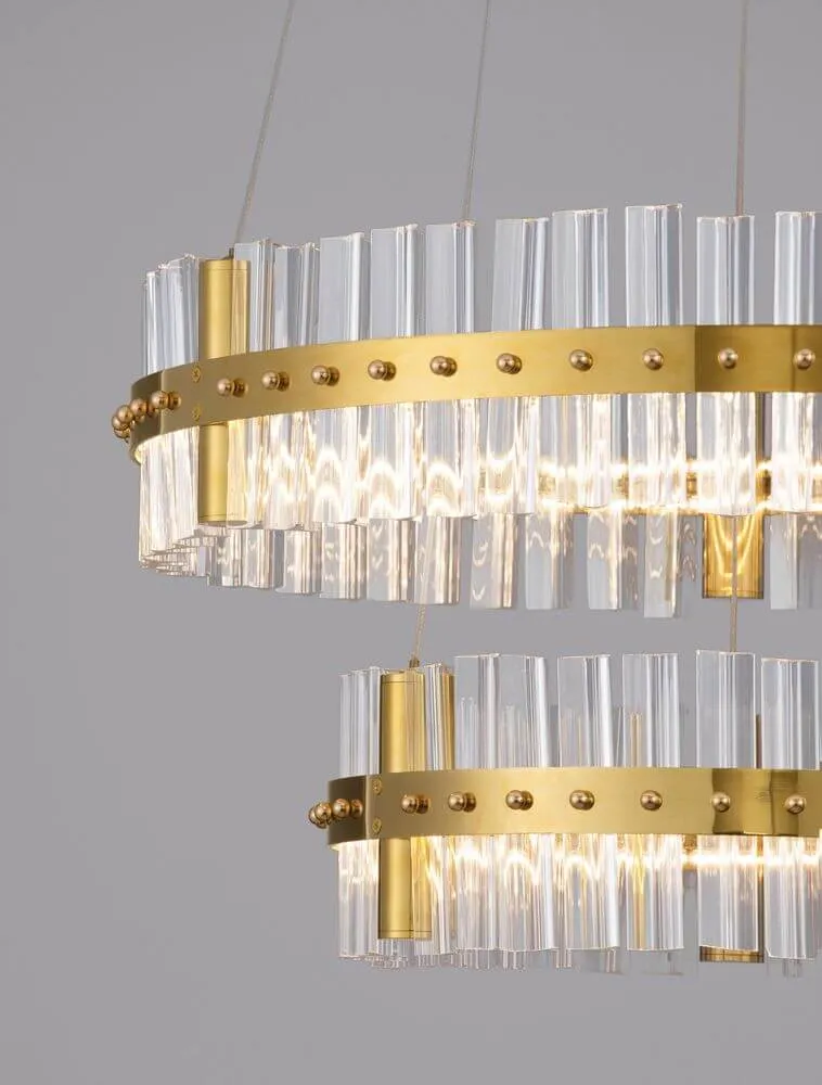 Kezo LED Pendelleuchte 2-flammig Ø 60cm 3000K Gold