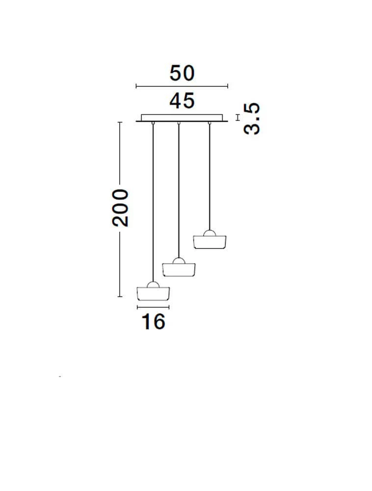 Keros LED Pendelleuchte 3-flammig 3000K Gold