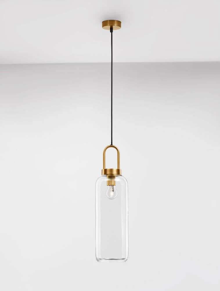 Irvine Pendelleuchte Ø 15,5cm Gold, Transparent