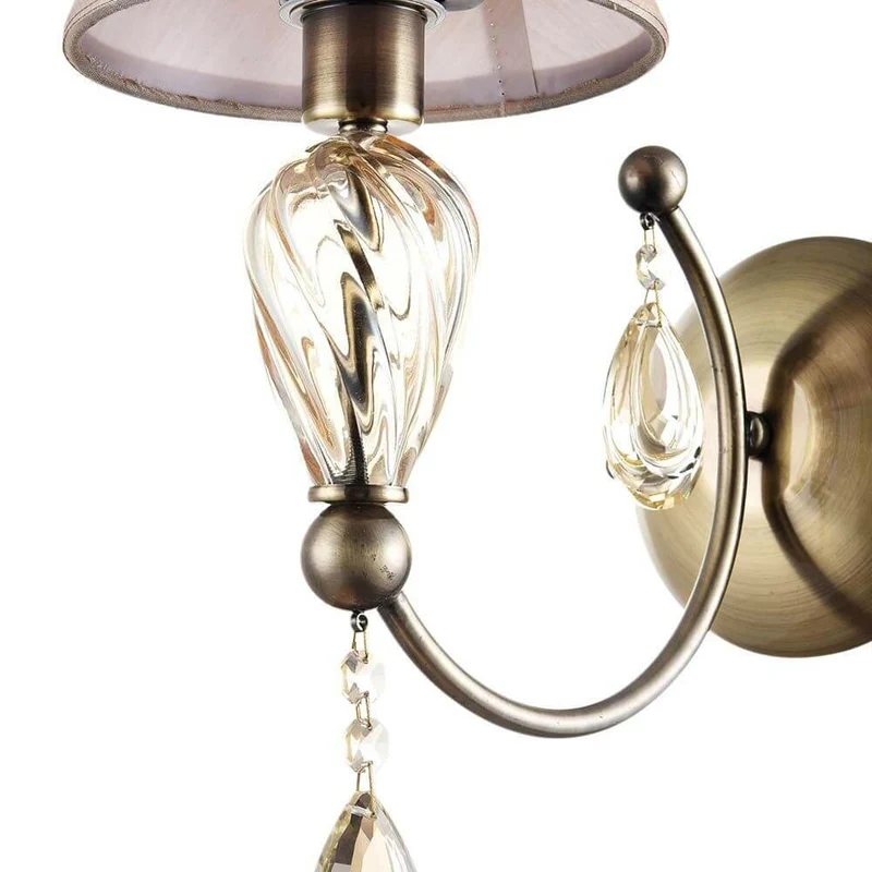 Murano Wandleuchte Bronze, Klar
