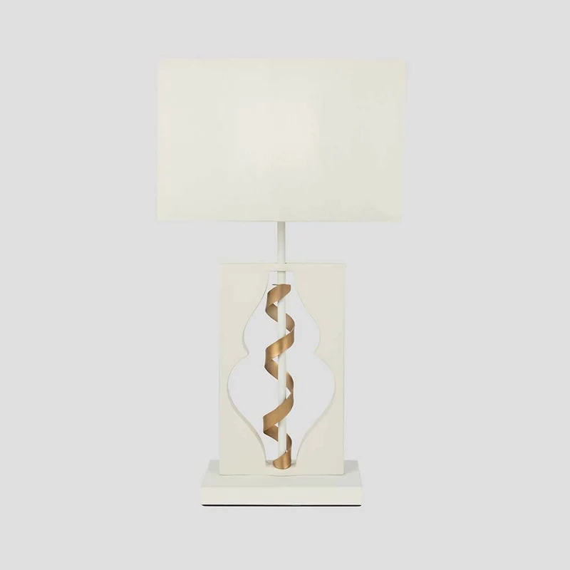 Intreccio Tischlampe Weiß, Gold