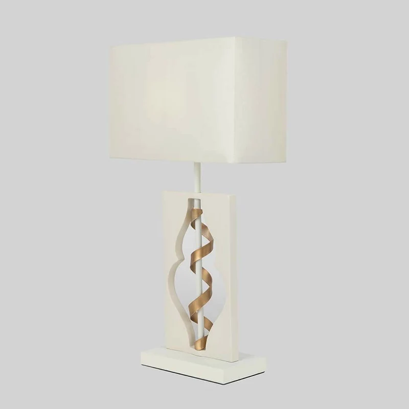 Intreccio Tischlampe Weiß, Gold