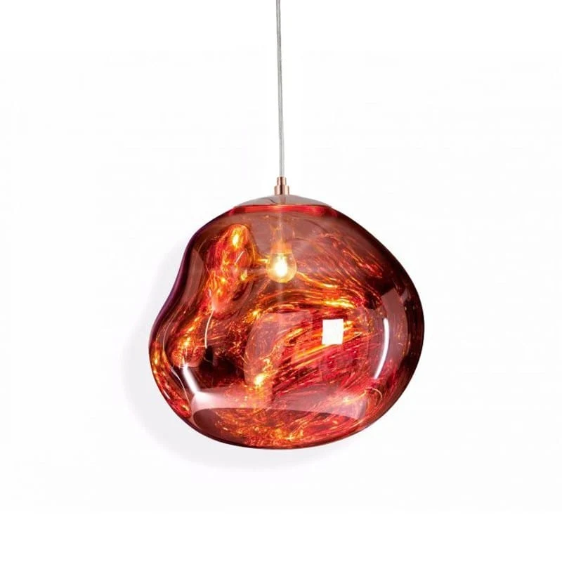 Suspension design verre doré fumé pour Salon
