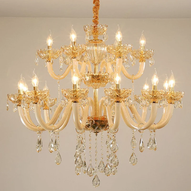 Lustre doré luxe en verre Salle a Manger