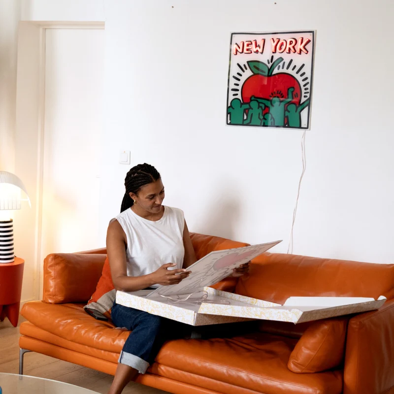 New York Yellowpop x Keith Haring, signe en néon LED