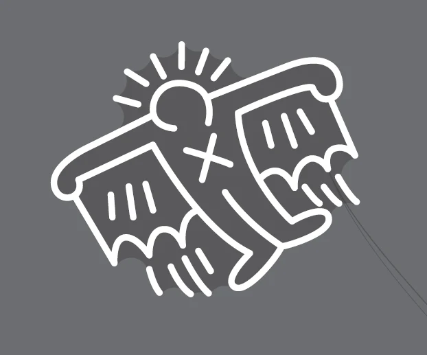 Flying Man Yellowpop x Keith Haring, signe en néon LED