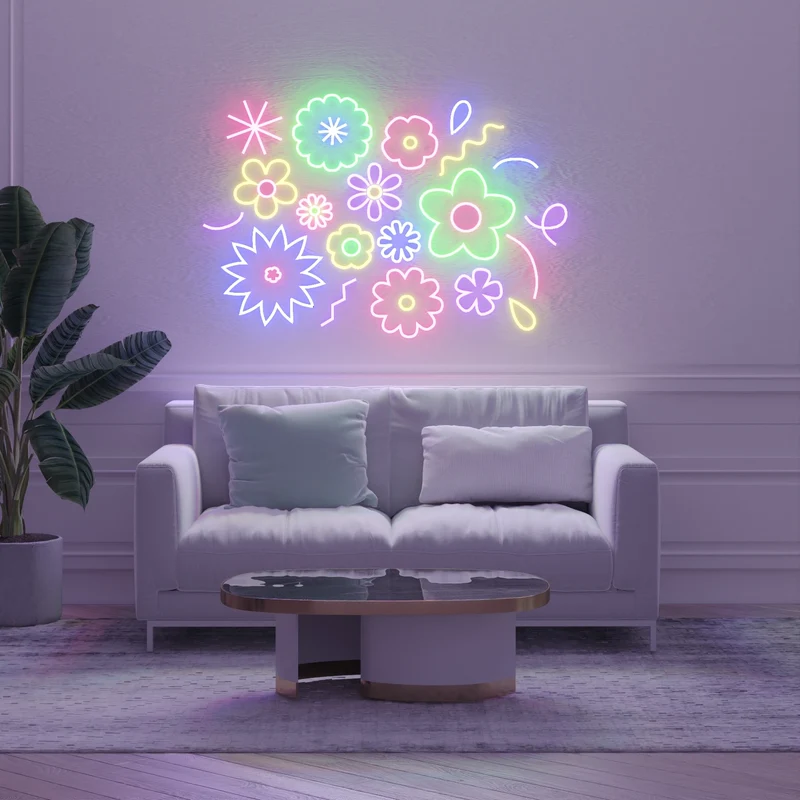 Flower Power by Emily Eldridge - signe en néon LED