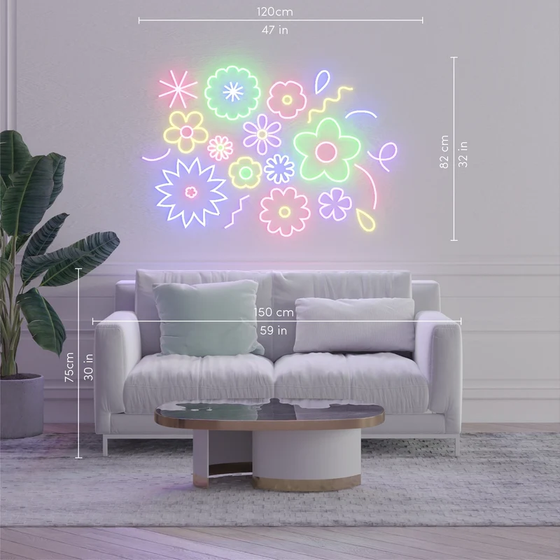 Flower Power by Emily Eldridge - signe en néon LED