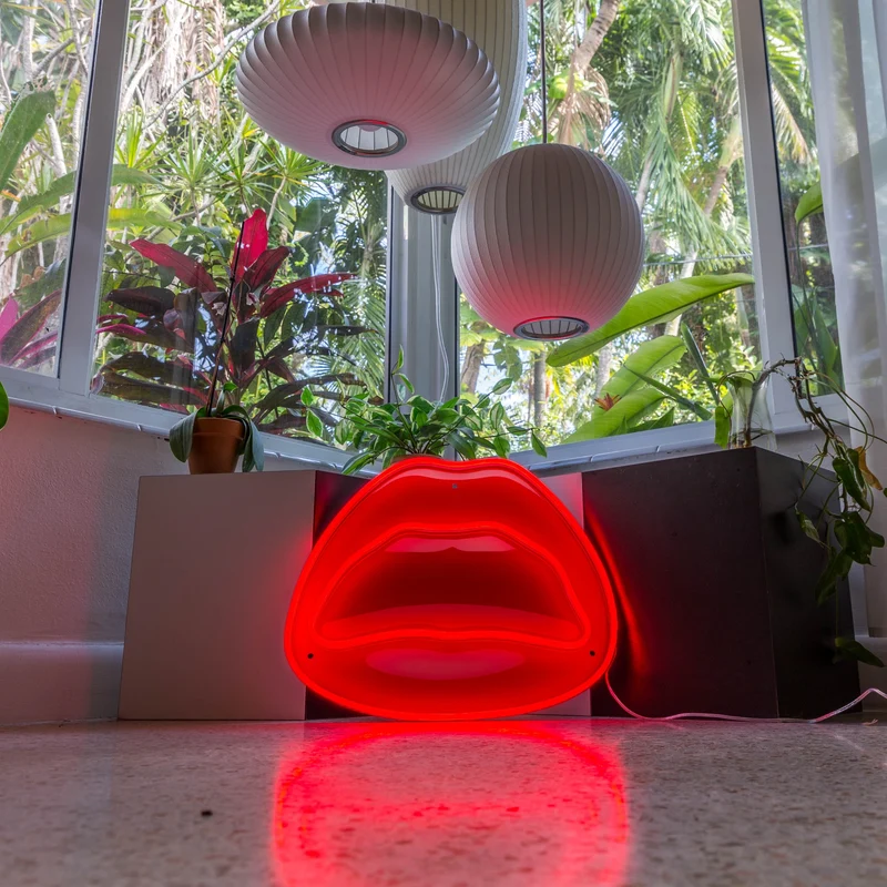 Red Lips by Tom Wesselmann, signe en néon LED