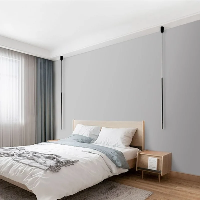 Suspension plafond tube LED noire Chambre