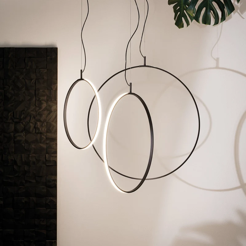 Suspension anneau LED blanche