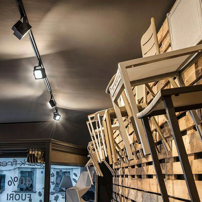 Euro Cube LED Spot für 3 Phasen Schiene 60° 4000K CRI90 Schwarz