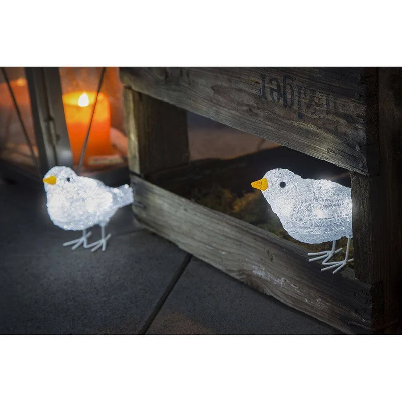 LED Acryl Vögel 5er-Set 40 Kaltweiß 24V