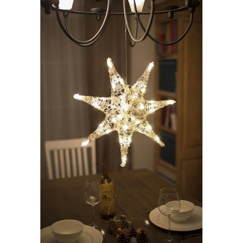 LED Acryl Stern groß 32 Warmweiße Dioden