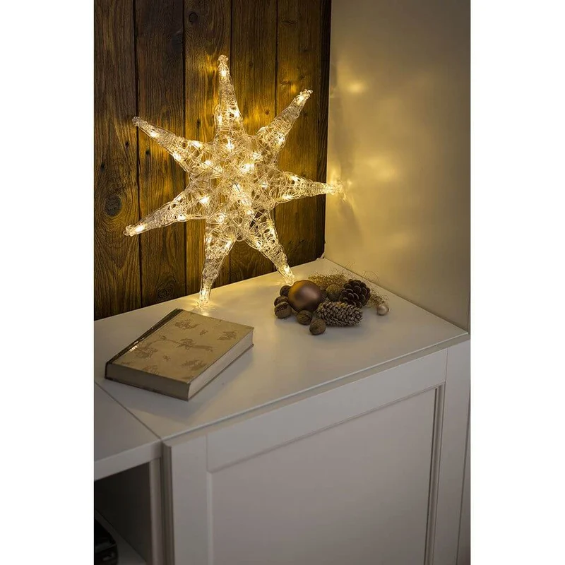 LED Acryl Stern groß 32 Warmweiße Dioden
