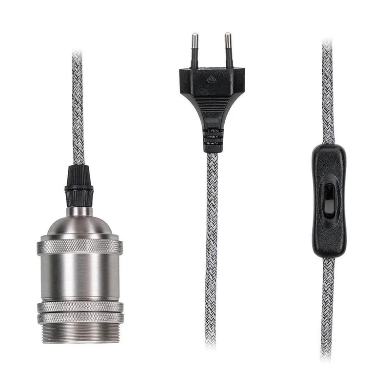 Neordic Pendelleuchte Eldar Grau, Nickel Dimmbar inkl. Stecker