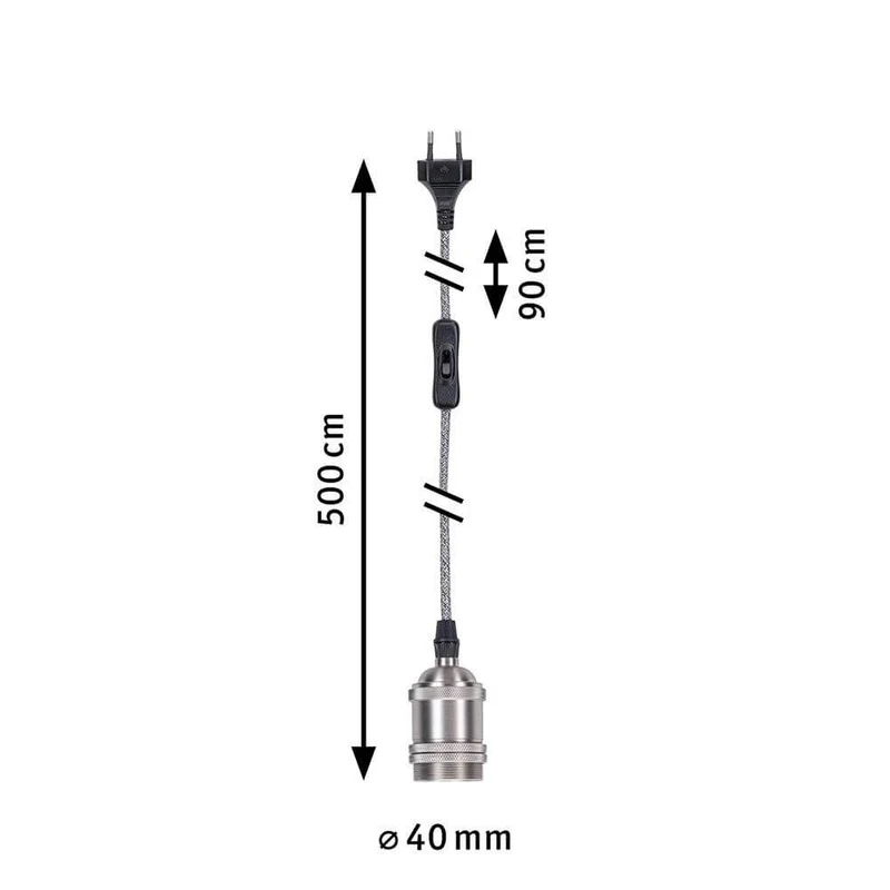 Neordic Pendelleuchte Eldar Grau, Nickel Dimmbar inkl. Stecker