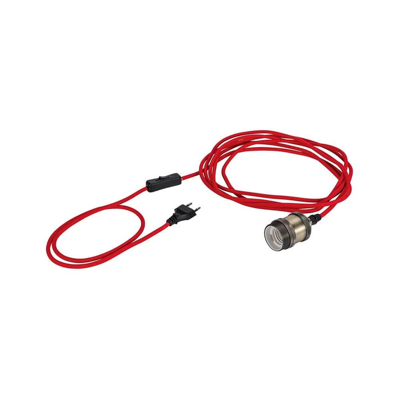 Neordic Pendelleuchte Eldar inkl. Stecker Rot, Chrom