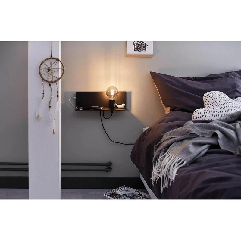 Wandleuchte Devara USB Schwarz