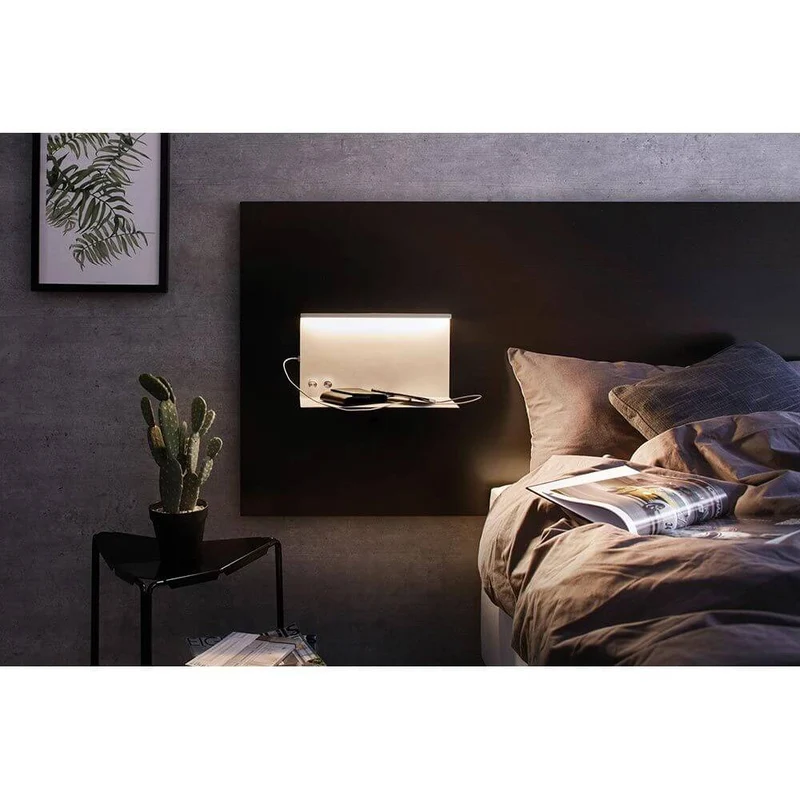 LED Wandlampe Jarina mit Ablage + USB Dimmbar