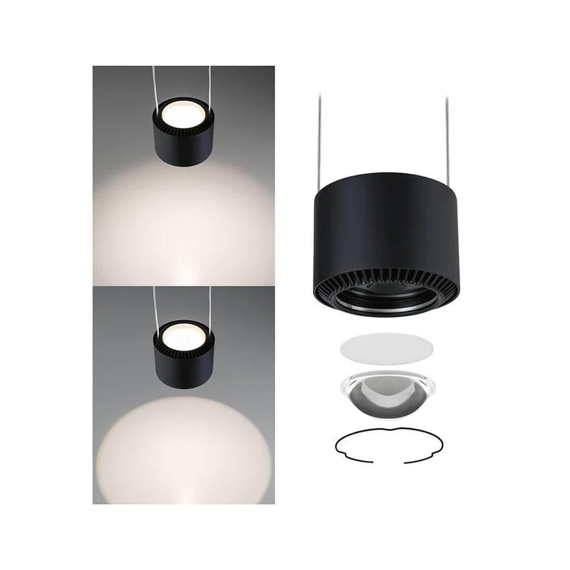 U-Rail LED Schienen Pendelleuchte Aldan Schwarz-Matt