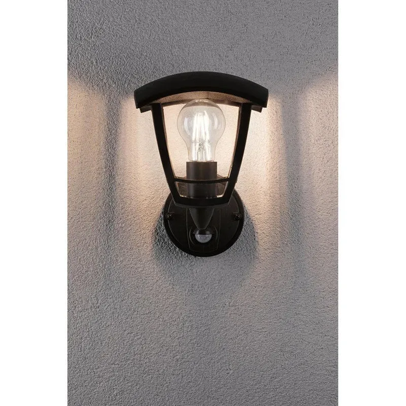 Außenwandleuchte Classic Curved mit Sensor Schwarz