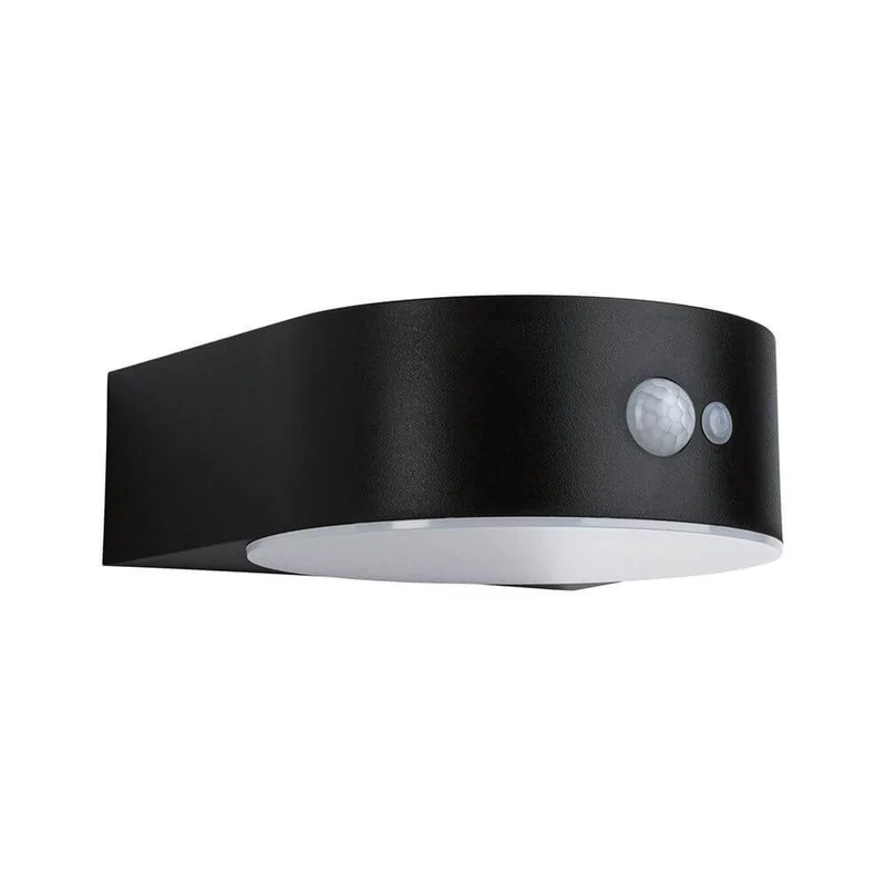 Solar LED Außenwandleuchte Eileen Sensor Schwarz