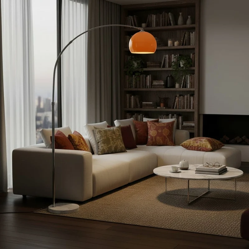 Lampadaire Arc Orange