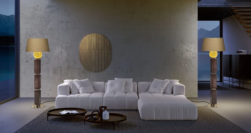 Lampadaire Design Marron Taupe