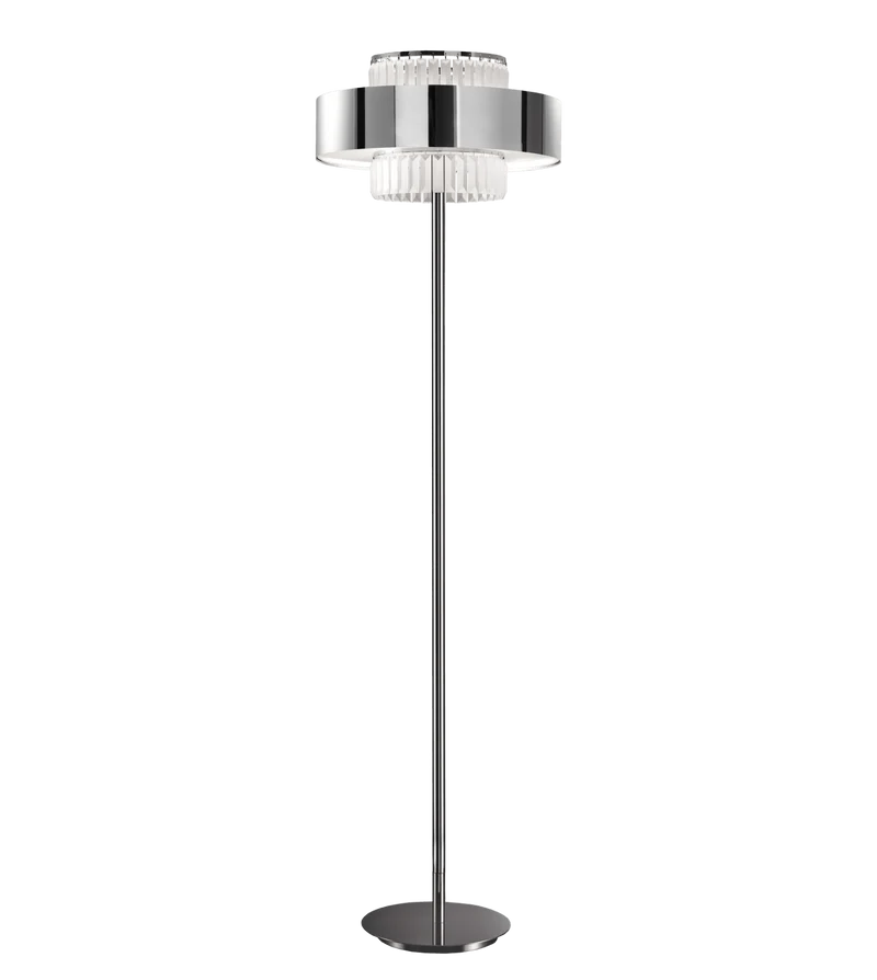 Lampadaire Salon Chrome et Cristal