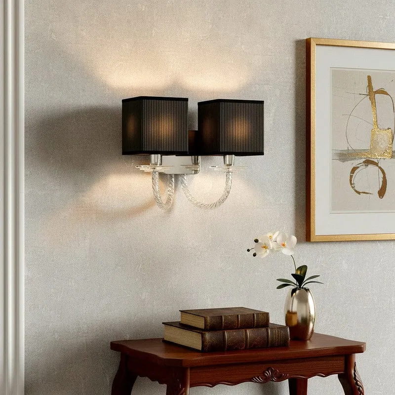 Lampe murale noire et cristal