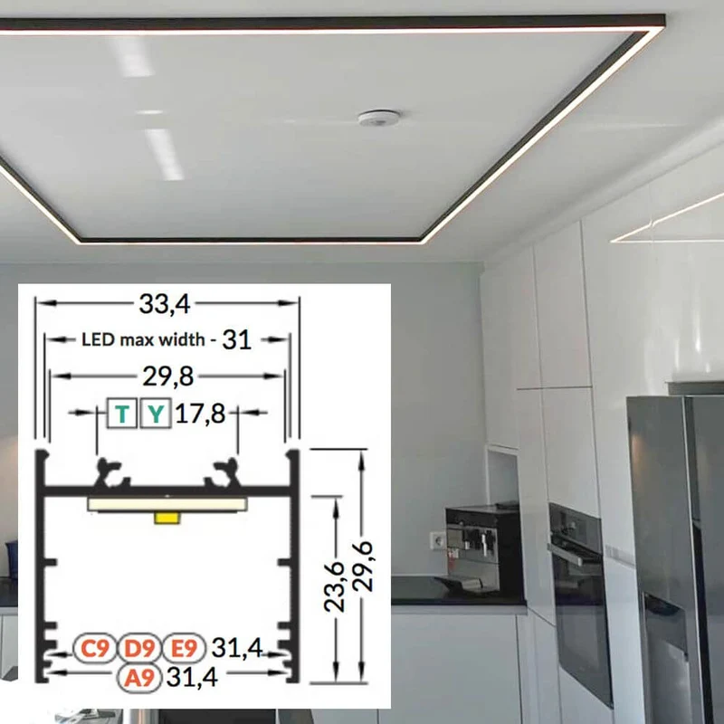 LED Aluminium Profil 2m Aufbau