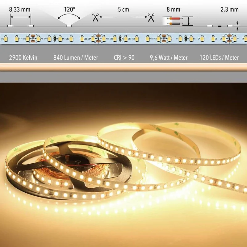 5m LED-Strip 6 W/m Warmweiß IP20
