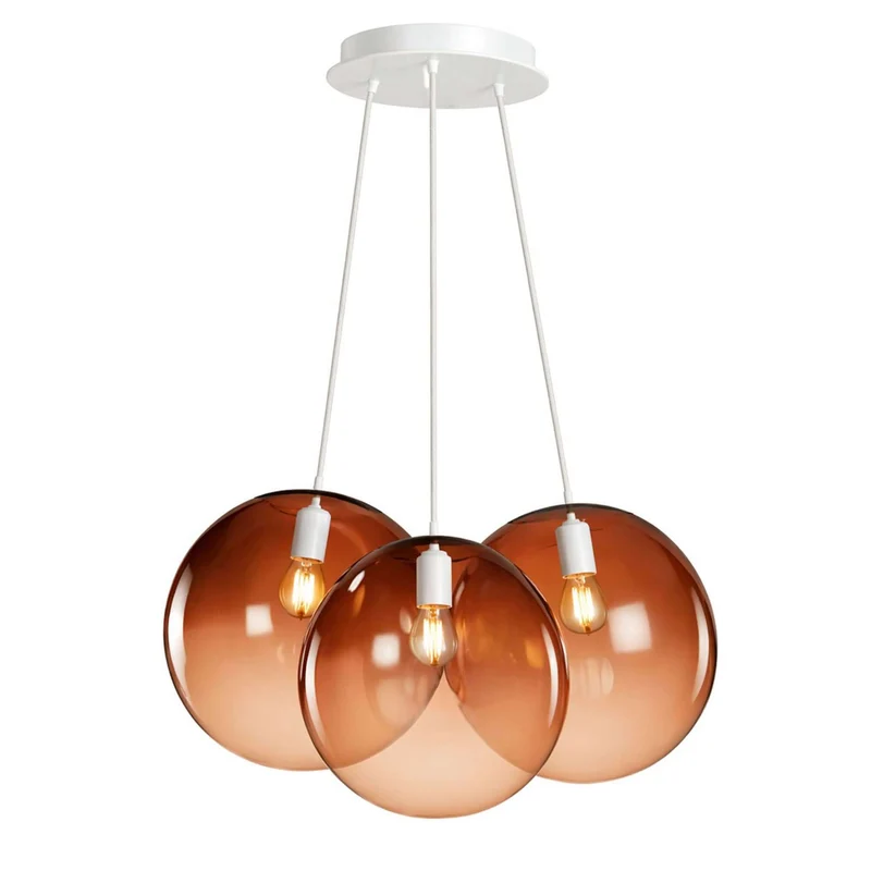 s.luce Orb Cluster Glas-Pendelleuchte 3-flammig 3x30cm