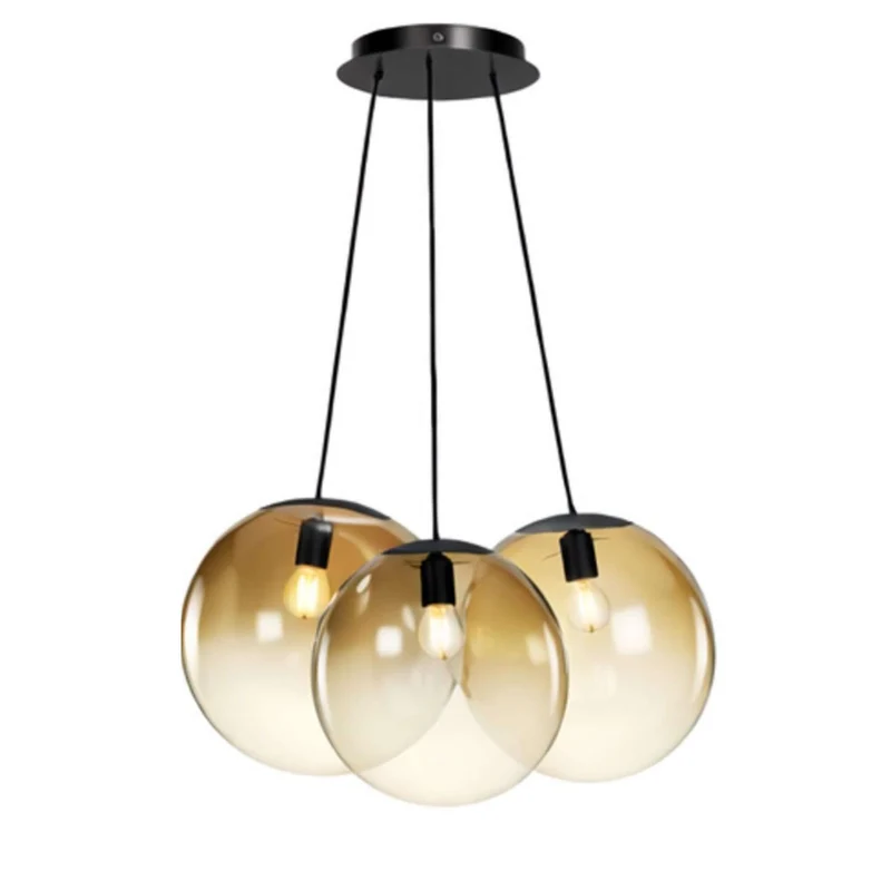 s.luce Orb Cluster Glas-Pendelleuchte 3-flammig 3x30cm
