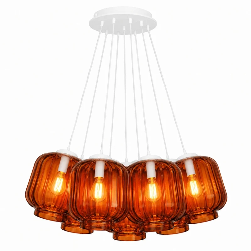 s.luce Velo Cluster Glas-Pendelleuchte 7-flammig 7x25cm