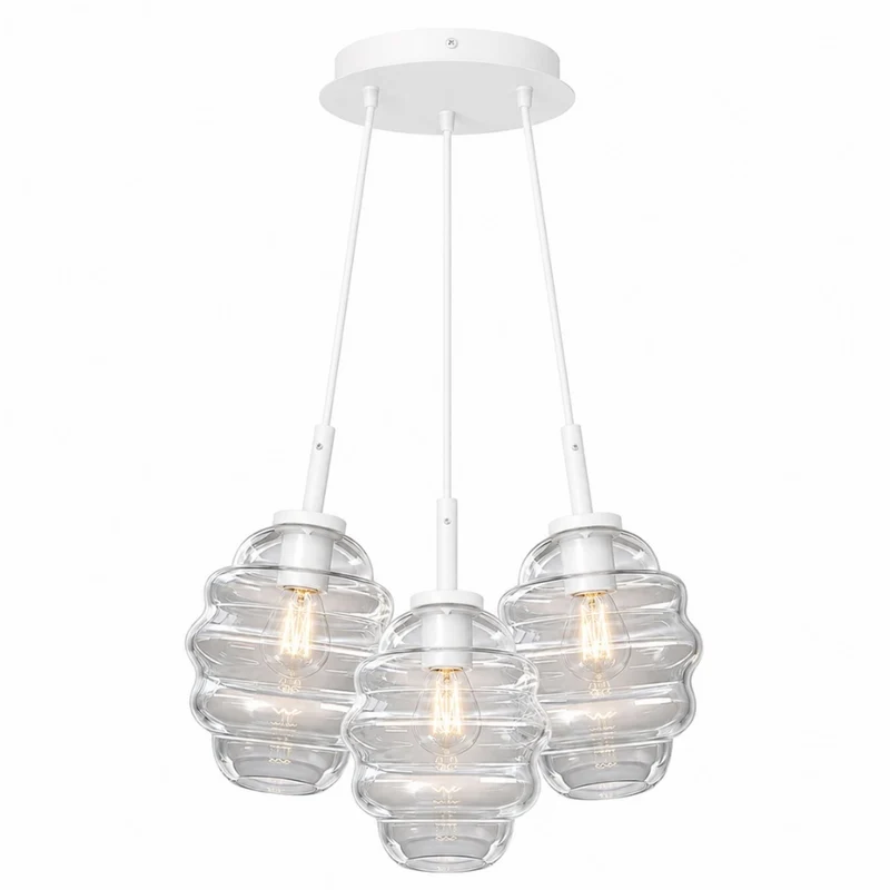 s.luce Echos Cluster Glas-Pendelleuchte 3-flammig 3x18cm
