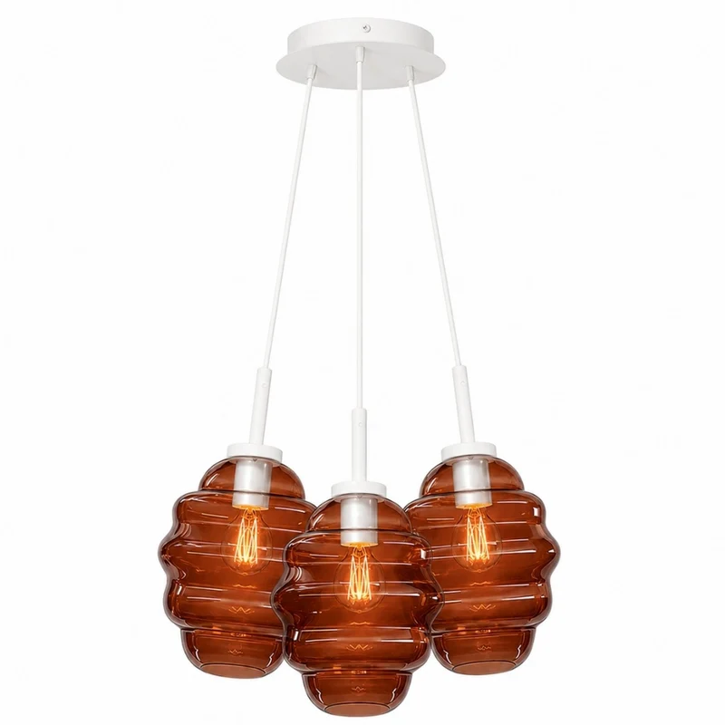s.luce Echos Cluster Glas-Pendelleuchte 3-flammig 3x18cm